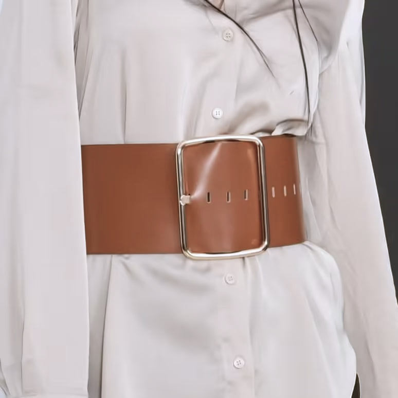 Brown leather corset belt – Oversized by Aria Margo