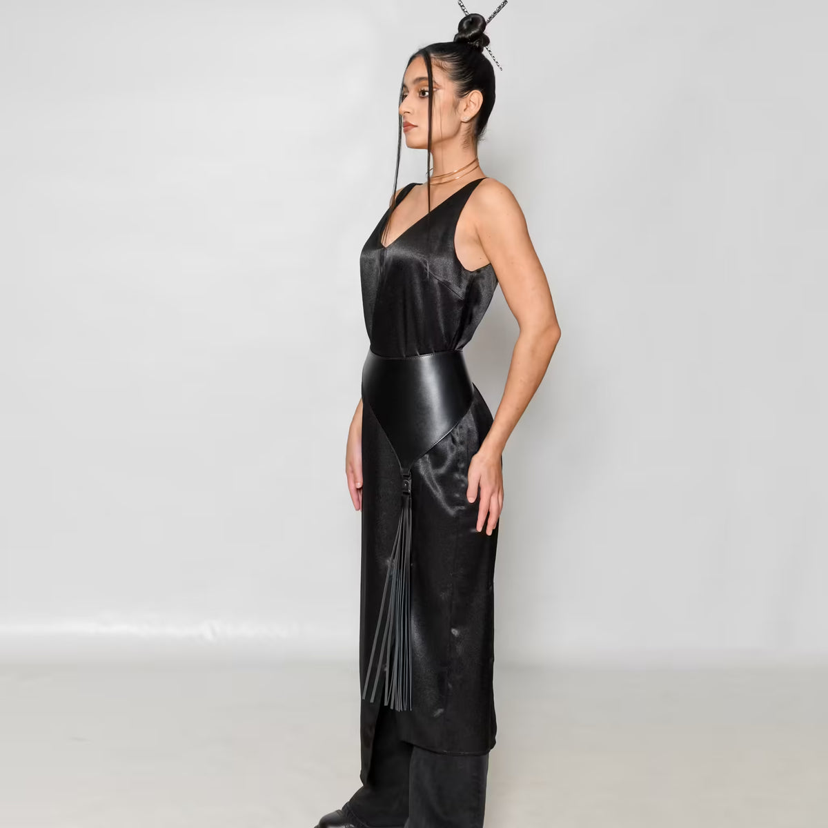 Black leather corset belt –  by Aria Margo