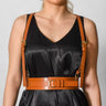 Brown leather corset belt – Harness by Aria Margo