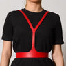 Red leather corset belt – Harness by Aria Margo