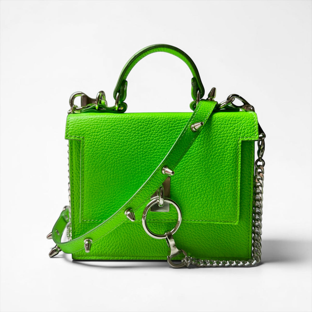 Neon Green Leather Bag – Alpha by Aria Margo