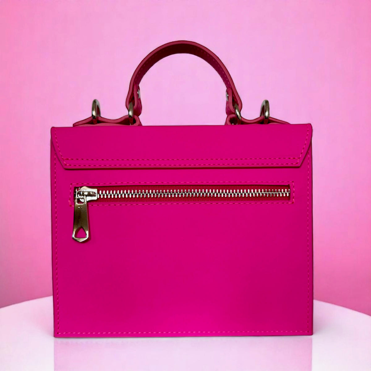 Neon Pink Leather Bag – Alpha by Aria Margo