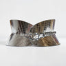 Aria Margo silver croc-embossed leather hourglass corset belt with a slim buckle and structured silhouette.