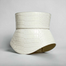 Peplum Leather Corset Belt - White Croco