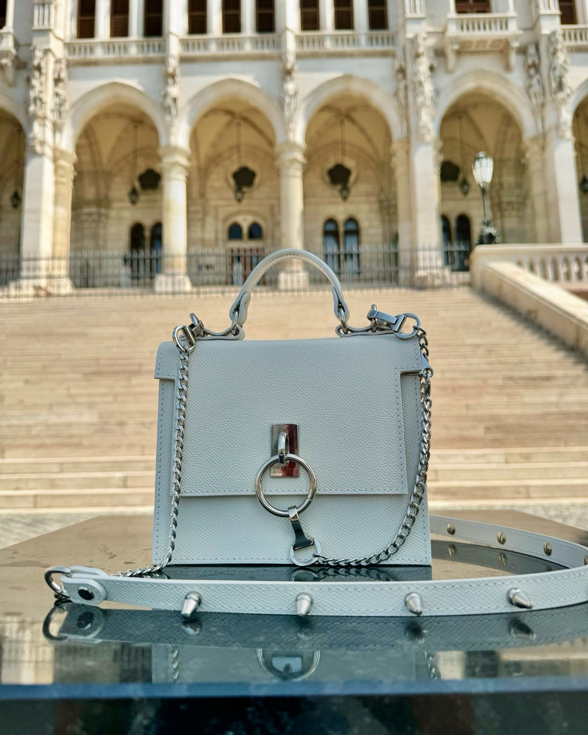Alpha Off White Leather Bag