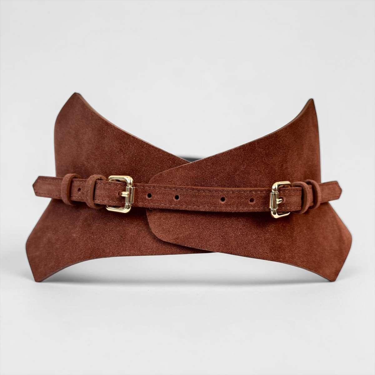 Thorns Leather Corset Belt - Brown Suede