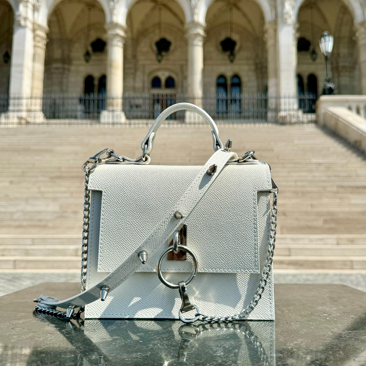 Alpha Off White Leather Bag