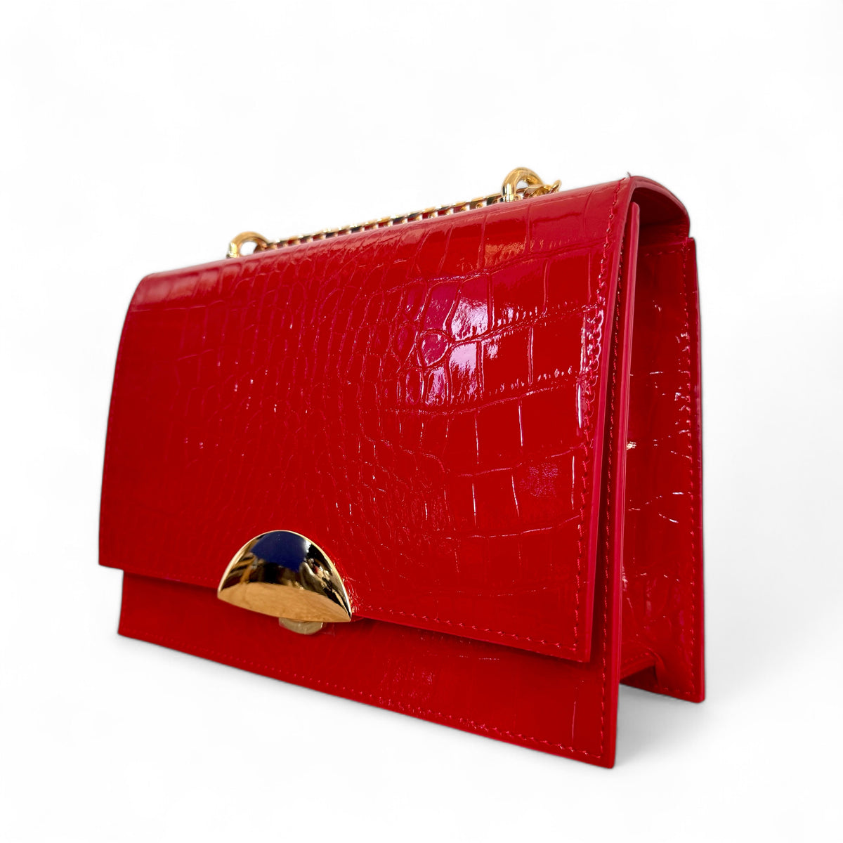 Red Croc Patent Leather Bag – Lala by Aria Margo