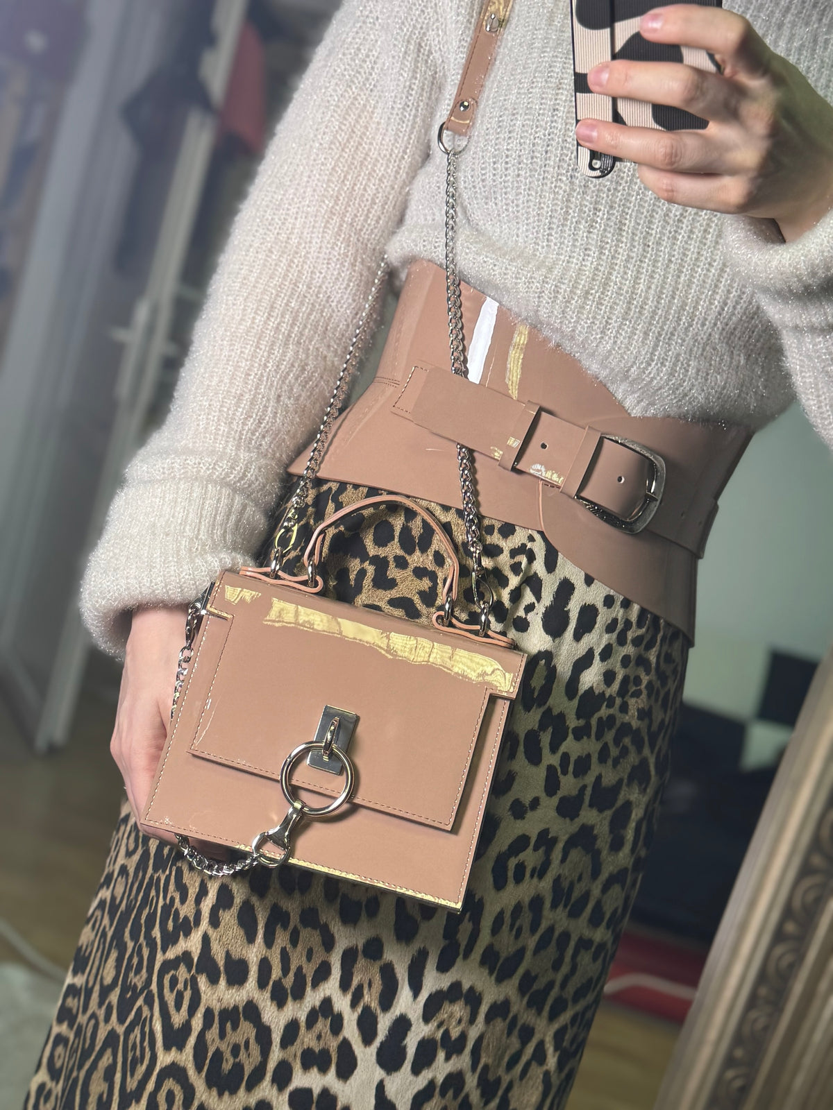 Mocha Patent Leather Bag – Alpha by Aria Margo