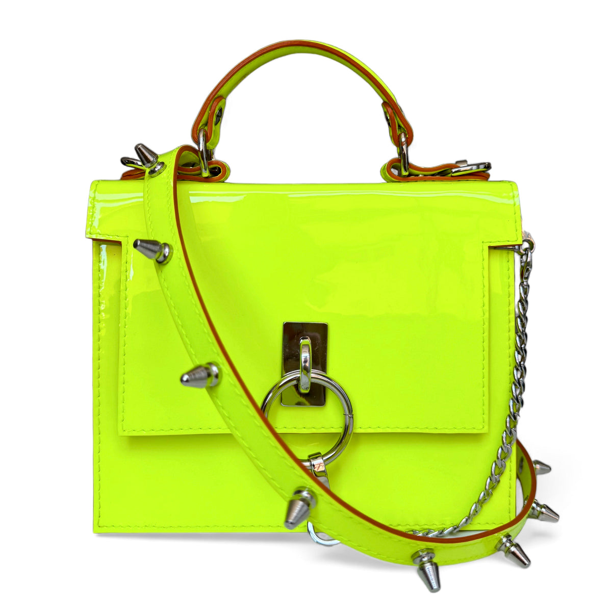Neon Yellow Patent Leather Bag – Alpha by Aria Margo