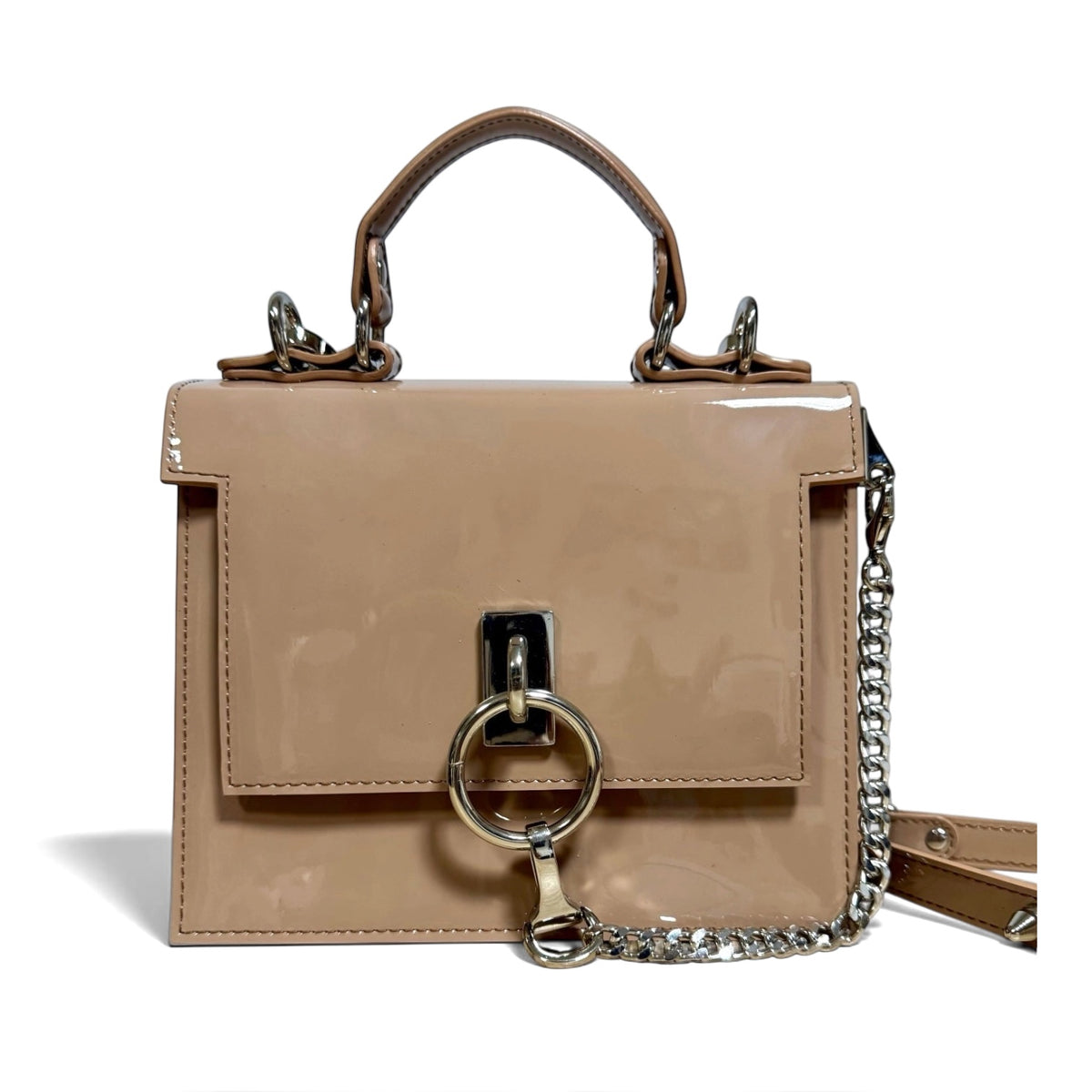 Mocha Patent Leather Bag – Alpha by Aria Margo