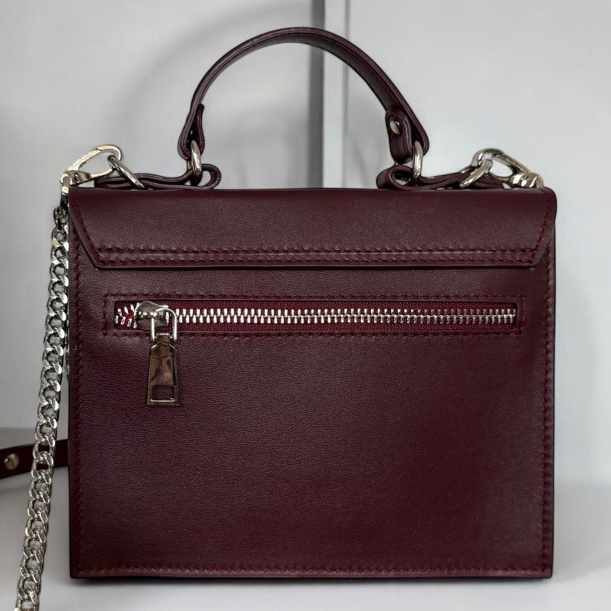 Burgundy Leather Bag – Alpha by Aria Margo