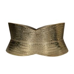 Gold leather CORSET belt, large range of plus size sizes, fashion, designer belt
