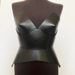 Full body leather corset, designer belt, leather bra, ARIA MARGO