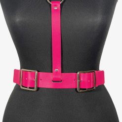 Alternative view of Fuchsia Leather V-neck Harness Belt