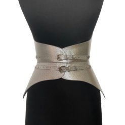 Silver-XO-Leather-corset-Aria-Margo Plus size