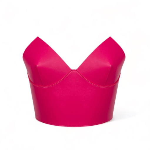 Fuchsia Top Crown Leather Corset Belt