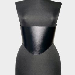 Round underbust leather belt by Aria Margo