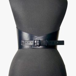 Round underbust leather belt by Aria Margo