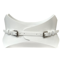 White Thorns Leather Corset belt by ARIA MARGO