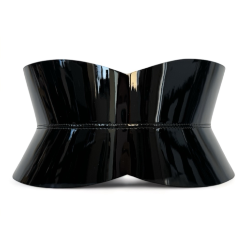 Black Patent Leather Hourglass Corset Belt