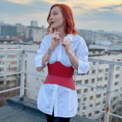 Red rounded XO CORSET BY ARIA MARGO