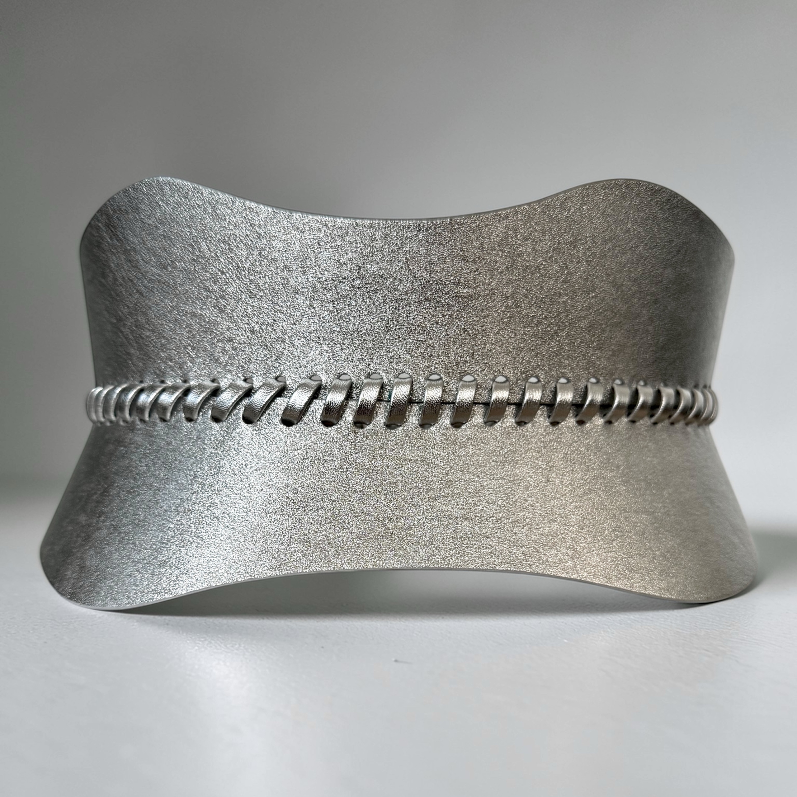 Breeze Silver Leather Corset Belt