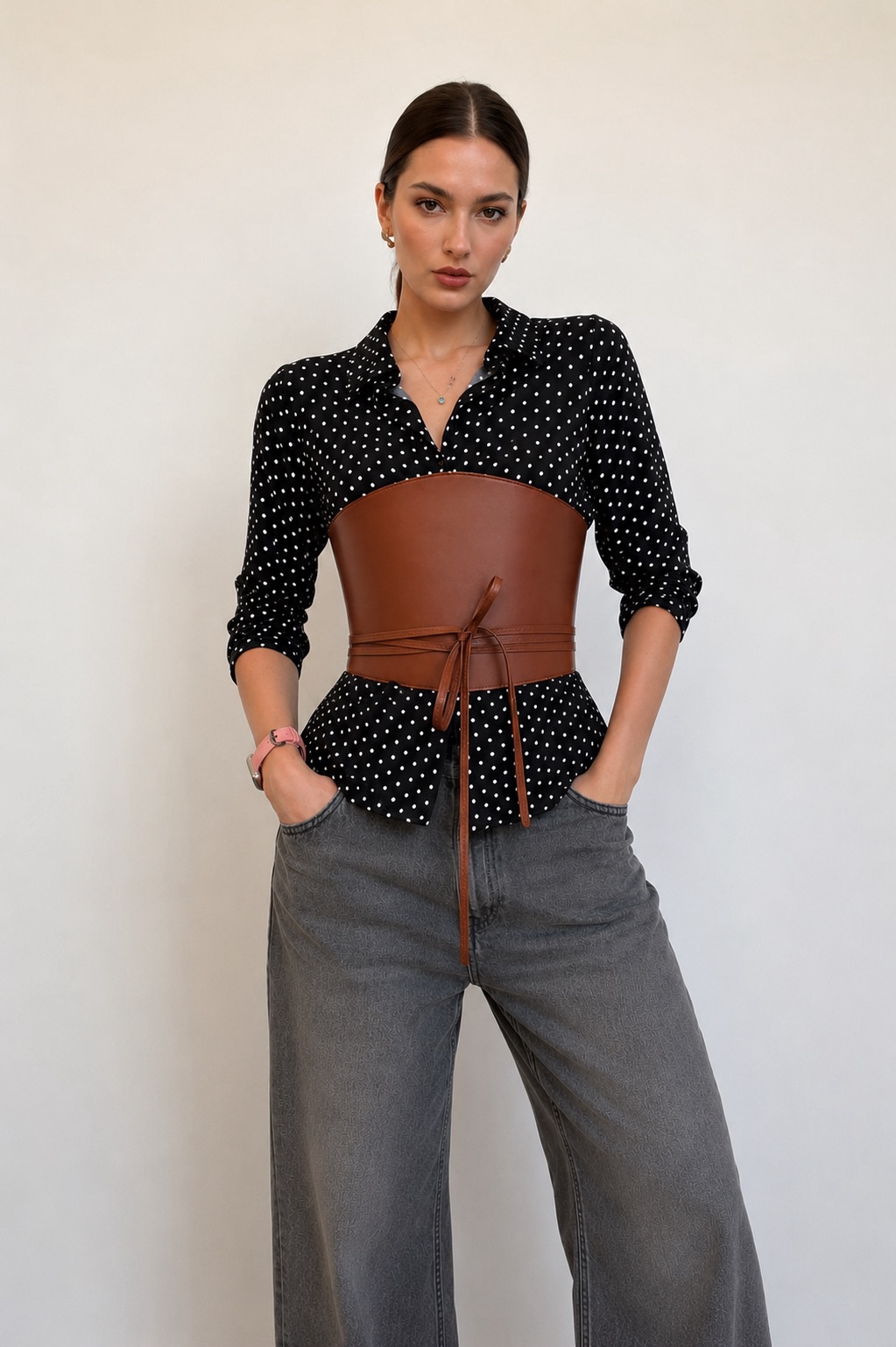 Cord High Body Leather Belt