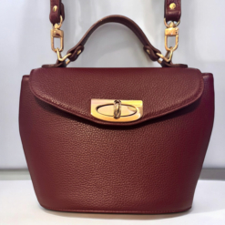 Ama Leather Bag Burgundy by Aria Margo