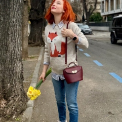 Ama Leather Bag Burgundy by Aria Margo