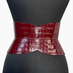 Burgundy hourglass corset belt by Aria Margo