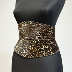 Eclipse Animal Print Pony Leather Lace Corset Belt