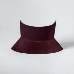 Audrey Burgundy Suede Leather Corset Belt - Image 3