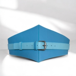 Blue Diamond Leather Belt by Aria Margo