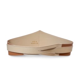 Light Brown Diamond Leather Belt by Aria Margo