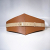 Light Brown Diamond Leather Belt by Aria Margo