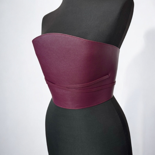 Cord High Body Maroon Leather Belt