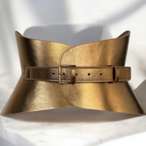 Audrey Bronze Leather Corset Belt