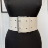 10 cm Off White leather belt by Aria Margo