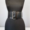 10 cm black leather belt by Aria Margo 2