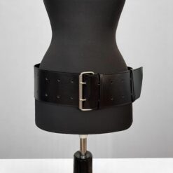 10 cm black leather belt by Aria Margo 2