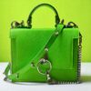 Alpha Neon Green Leather Shoulder bag