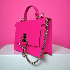 Alpha Neon Pink Leather Shoulder bag