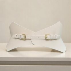 Ivory Thorns Leather Corset Belt by Aria Margo 1