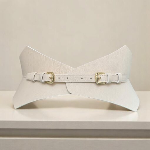 Ivory Thorns Leather Corset Belt by Aria Margo 1