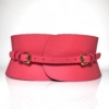 Coral leather mini corset belt by Aria Margo 1