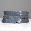 Gray croco leather mini corset belt by Aria Margo