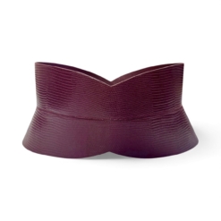 Burgundy viper Hourglass leather corset belt by Aria Margo
