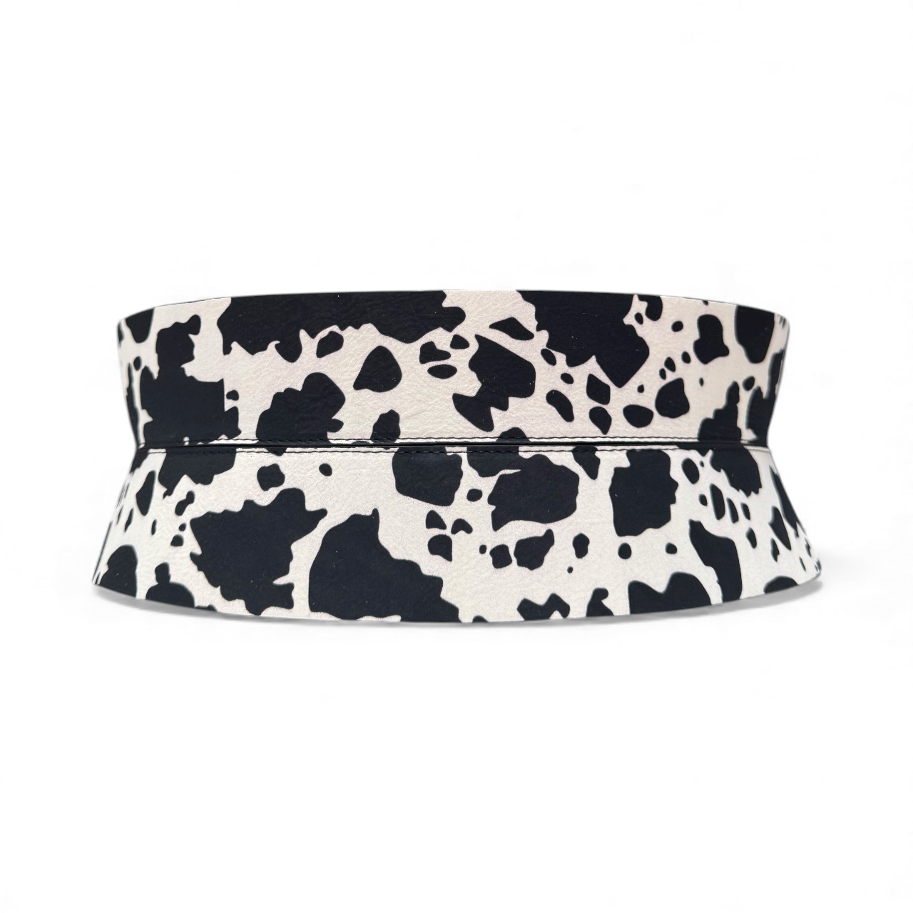 Cow print mini leather corset by Aria Margo