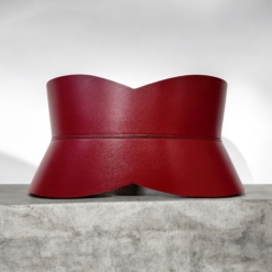 Dark Red Leather Corset Belt